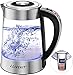 Produktbild LLIVEKIT Wasserkocher mit Temperatureinstellung, 1,8 L Glas Wasserkocher, Edelstahl, Elektrischer Kettle Temperaturwahl (40°C-100°C), LED Beleuchtung, Warmhaltefunktion und Trockenlaufschutz, BPA Frei