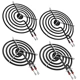 Upgraded MP22YA Electric Range Burner Element 2 pcs MP15YA 6' and 2 pcs MP21YA 8' 4 Pack Unit Set Stove Burners Replacement for Whirlp00l Hard-wick Ken-more Ma-tag Electric Range Stove by Romalon