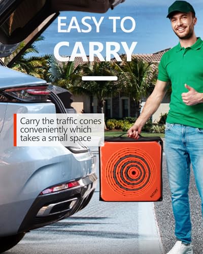 Image of BATTIFE 2 Pack 36 Inch Collapsible Traffic Cones, Orange Safety Cones