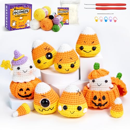 MAGIMUSE Halloween Crochet Kit for Beginners, Crochet Starter Knitting Kits