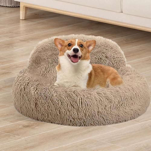 Lit apaisant en forme de beignet pour chien lavable et confortable