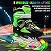 PETUOL Kids Inline Skates, Adjustable and Safe Durable Roller Skates with All 8 Full Light Up Illuminating Wheels, Fashionable Outdoor Sport Skates for Boys and Men