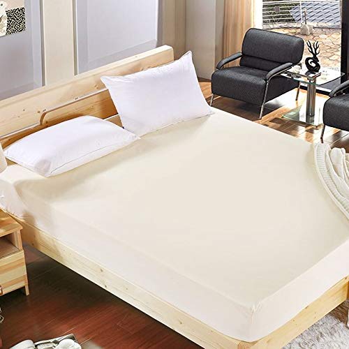 LOOMS & LEAVES 100% SOFT BRUSHED COTTON THERMAL FLANNELETTE FITTED SHEETS, PILLOW CASE SET IN (CREAM, SINGLE) โ image 1