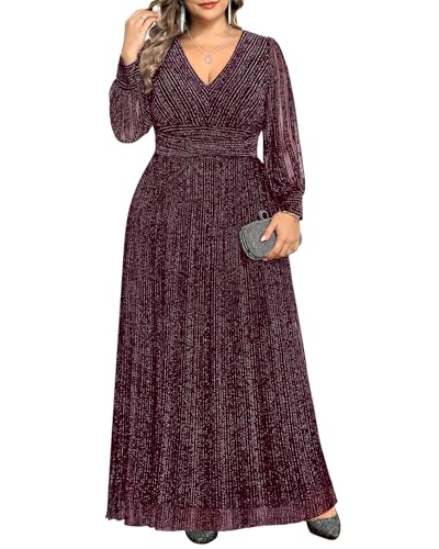 Image of Pinup Fashion Plus Size Formal Evening Glitter Prom Wedding Guest Dress | Silver thread straight knit, v-neck, empire waist, back zipper, a-line, maxi long, perfect for evening party, wedding guest
