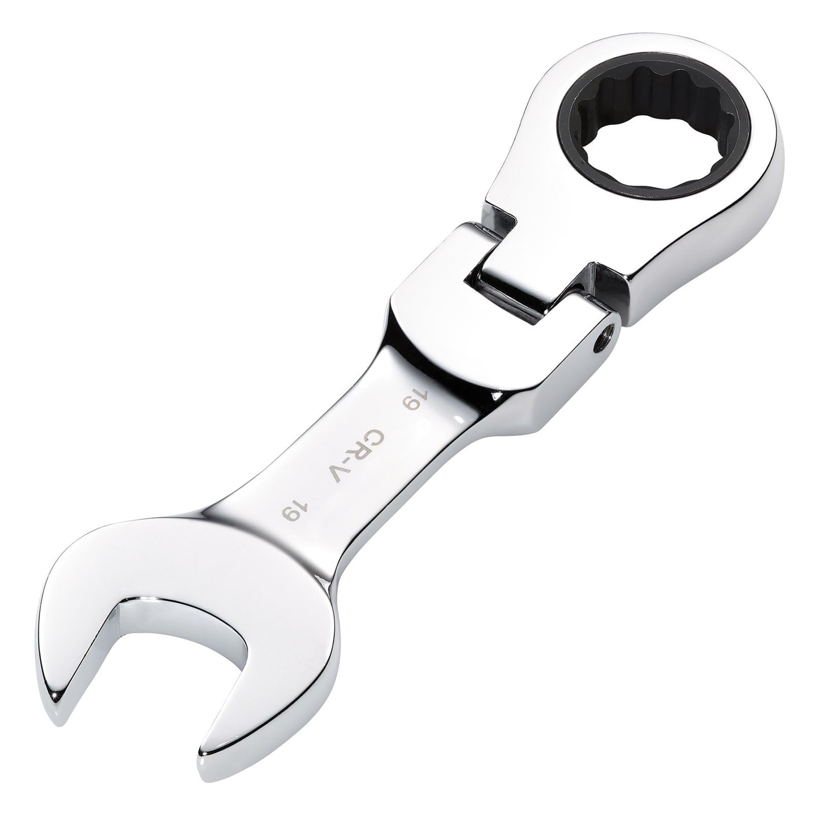 Draper 27981 HI-TORQ Metric Stubby Flexible Head Ratchet Combination Spanner, 19mm