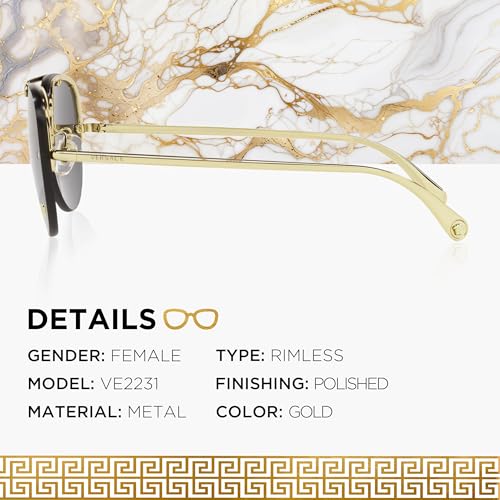 VERSACE VE2231 Medusa PILOT Shape Sunglasses with Luxury Eyewear kit3