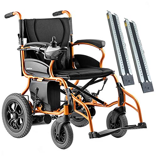 ASDFGHJKL Plegable sillas de Ruedas,Silla De Ruedas Eléctrica, 18 Pulgadas De Ancho...