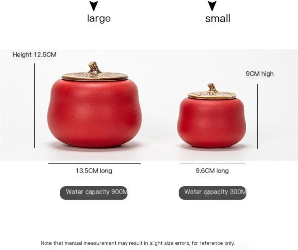 SONGCHAO Sugar Jar Bulk Tea Storage Jar Ceramic Large Capacity Travel Portable Tea Warehouse Sealed Jar Tea Storage Jar Candy Jar Tea Canister (Color : A, Size : Medium)