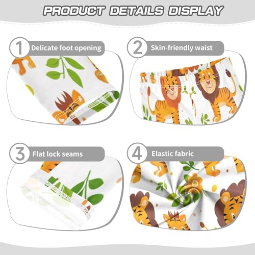 Toddler Girls Leggings Printed Yoga Pants Leggings Yellow Tiger for Kids3