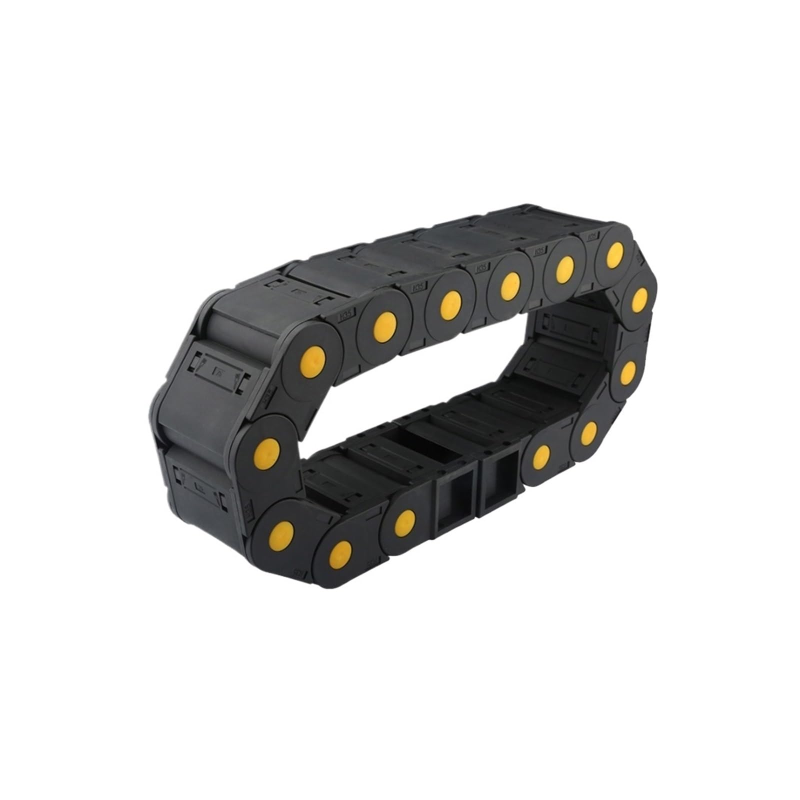 Cable de cadena de arrastre Cadenas portacables R55 ~ R125 20x25 20x38 20x50 20x57 Cable de remolque de plástico cerrado/sin apertura 1m de longitud Mejora de punto amarillo for CNC(75mm,20X70 MM_ENCL