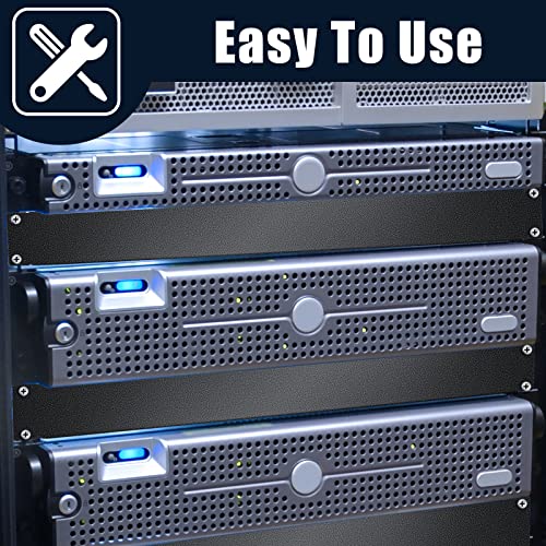 Image of Leinuosen 20 Pcs Blank Rack Mount Panel Spacer Metal Blank Panel Black Server Rack Accessories Mount Filler for 19 Inch Server Network Enclosure Cabinet Cable(1u)