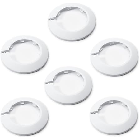 MroMax 50mm Pipe Cover, White Pipe Collar Flange Pipe Hole Collars For
