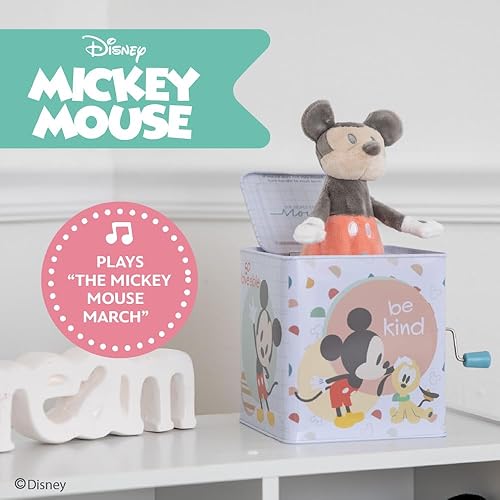 Miniatura 2 de KIDS PREFERRED Disney - Juguete musical de Mickey Mouse Jack-in-The-Box para bebés, color blanco