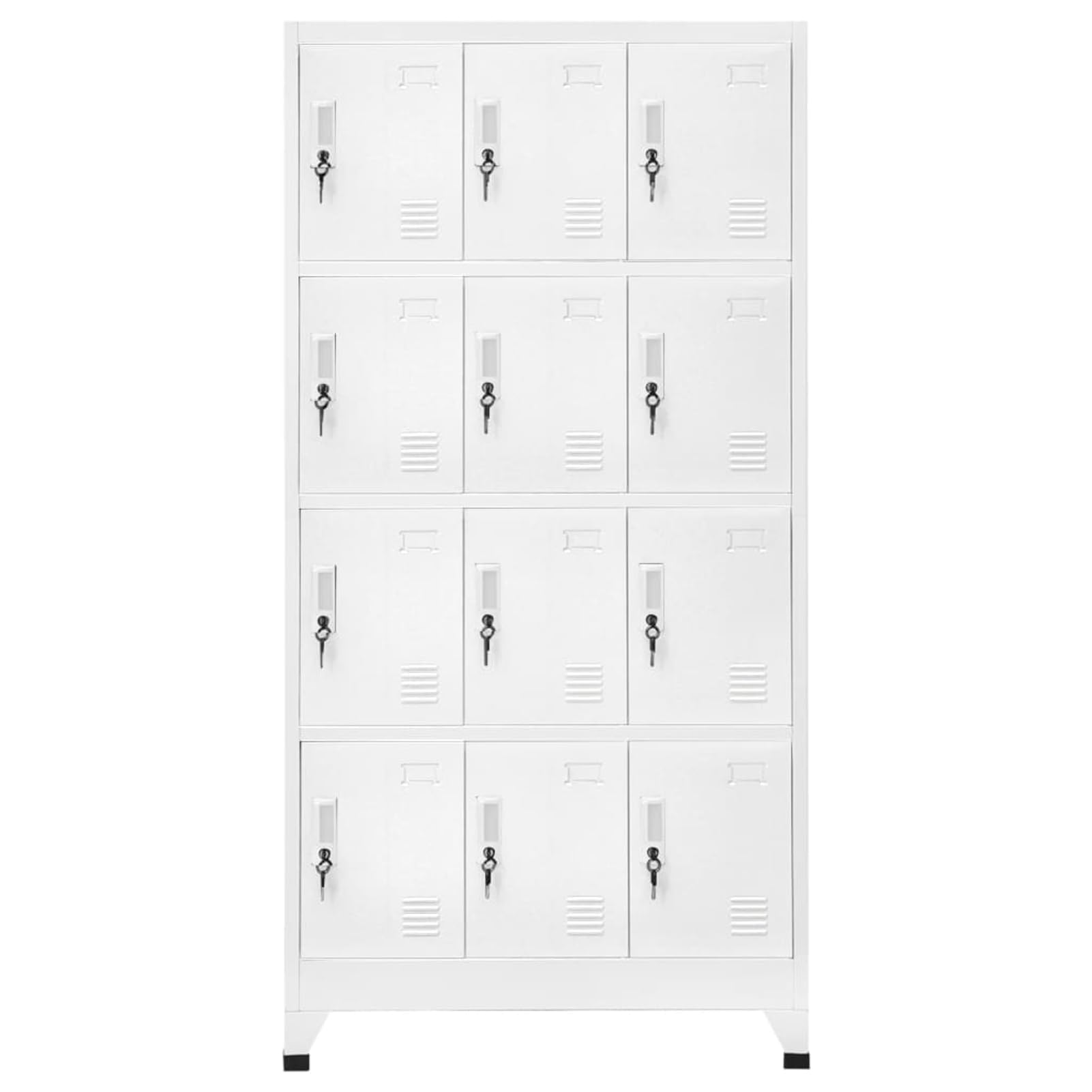 Armadietto con 12 scomparti, 90 x 45 x 180 cm, pratico armadietto a scomparti per personale, spogliatoio, scuole e palestre, uffici