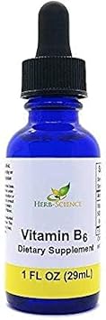 Liquid Vitamin B6 Drops - Pyridoxine Extract Dietary Supplement to Support Brain Function, Immunity, Nervous System, Heart Health, Metabolism - 500% DV, 36 Servings per Bottle - 1 fl. oz.
