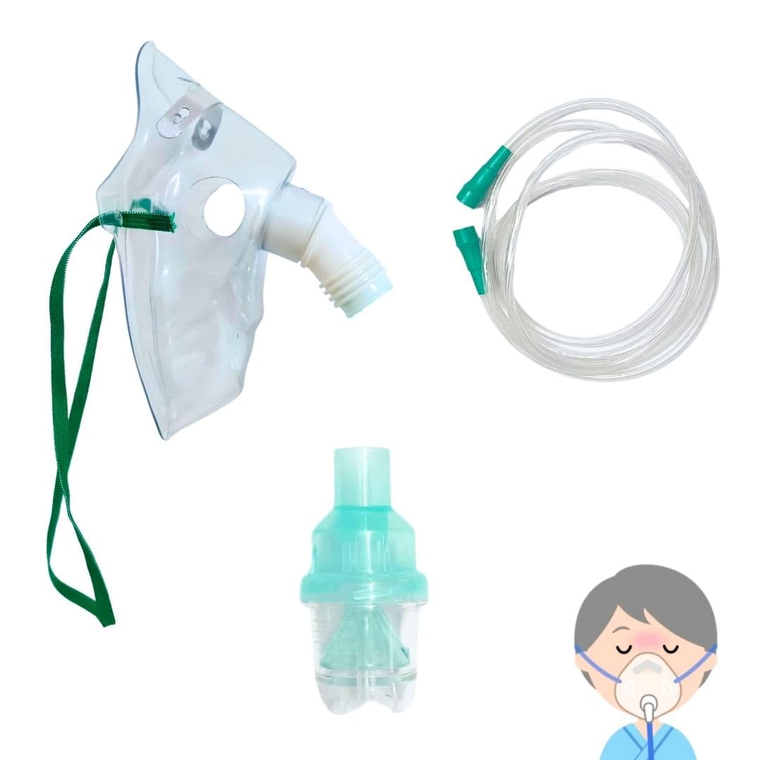 MQUIP Nebulizer Accessories Kit with Chamber for Both Child & Adult - Includes Air Tube, Advanced Two-Part Medicine Bottle, and High-Quality Adult & Paediatric Mask for Effective Respiratory Care-image-27