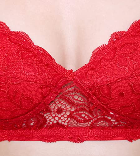 Image of Women's Lace & Polyamide Bridal Honeymoon Bra Panty Set