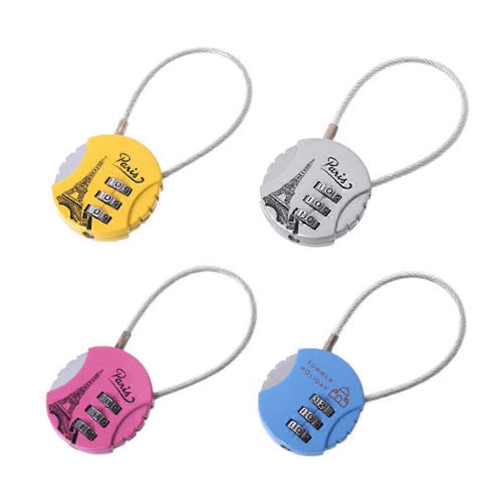 Joyhappst Image Color Travel Padlock Mini 3 Digit Password Locks Locker Anti-Theft Locks Rustproof
