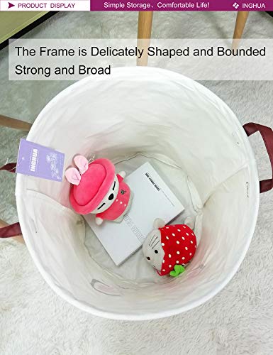 Inghua Laundry Hamper Large Canvas Fabric Lightweight Storage Basket/Toy Organizer/Dirty Clothes Collapsible Waterproof For College Dorms, Boys And Girls Bedroom,Bathroom(Lotus Unicorn) #TOP2
