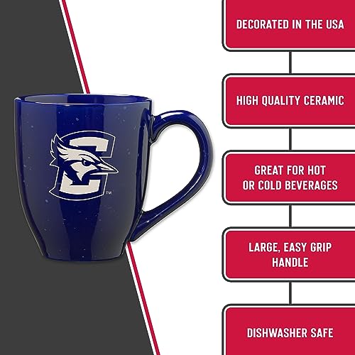 Image of Rico Industries NCAA Creighton Bluejays Royal Blue Personalized 16 oz Team Color Laser Engraved Speckled Ceramic Coffee Mug