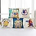HYISHION 5 pcs Fundas de Cojín de Algodón de Lino Garfield Creativo de Dibujos Animados para Sofá Cama Sillones Hogar Decorativo 45x45 cm