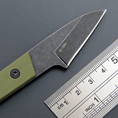 Ccanku C1295 Fixed Blade Knife Neck Knife,9Cr18Mov Blade G10 Handle Edc Tool Knife With Kydex Sheath For Outdoor, Camping, Hiking, Fishing(Army Green) #TOP3
