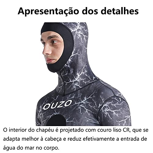 Roupas de mergulho neoprene masculino 1.5MM neoprene Roupa de mergulho prêmio para pesca (XXG, Cinza