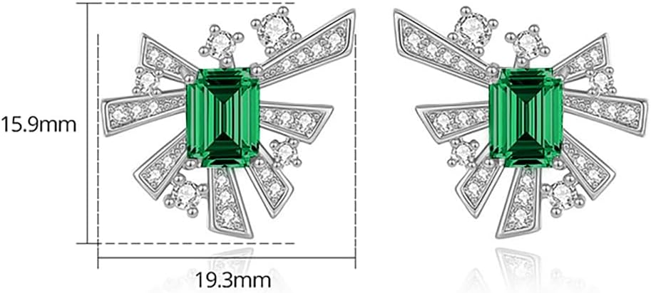 Women's Emerald Cut Pink Moissanite Stud Earrings in 14K Gold, Ideal Jewelry for Daily Elegance