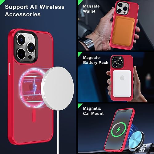 Image of MOCCA Magnetic Shockproof for iPhone 14 Pro Max Case,Red