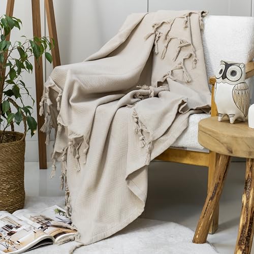 Milam London Chair Throw for Armchairs Cover, Cotton Blanket