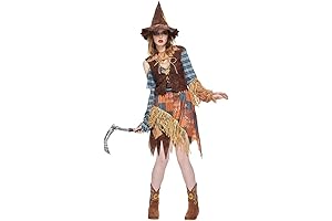 Women Wicked Scarecrow Costume: Straw Dress Kit for Adult Halloween