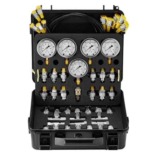 Kit de prueba de presión hidráulica de 10 a 600bar con acoplamientos para maquinaria pesada