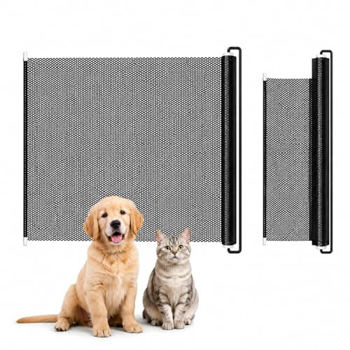 Retractable Pet Gate for Cats and Small Dogs, No Drilling Door Barrier,…