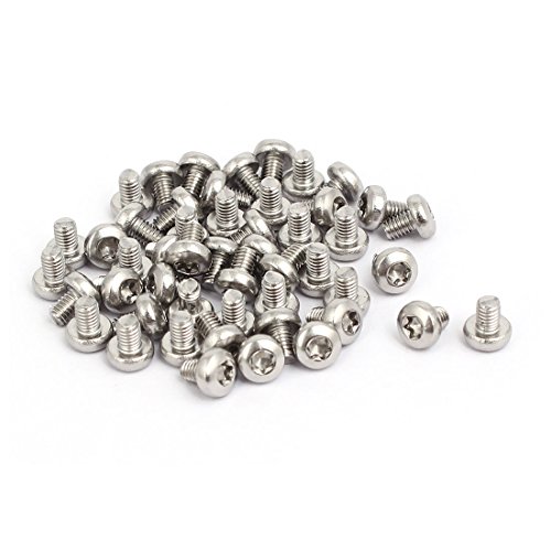sourcing map M3x4mm Vis à tête ronde Torx acier inox 304 T10 Drive 50pc