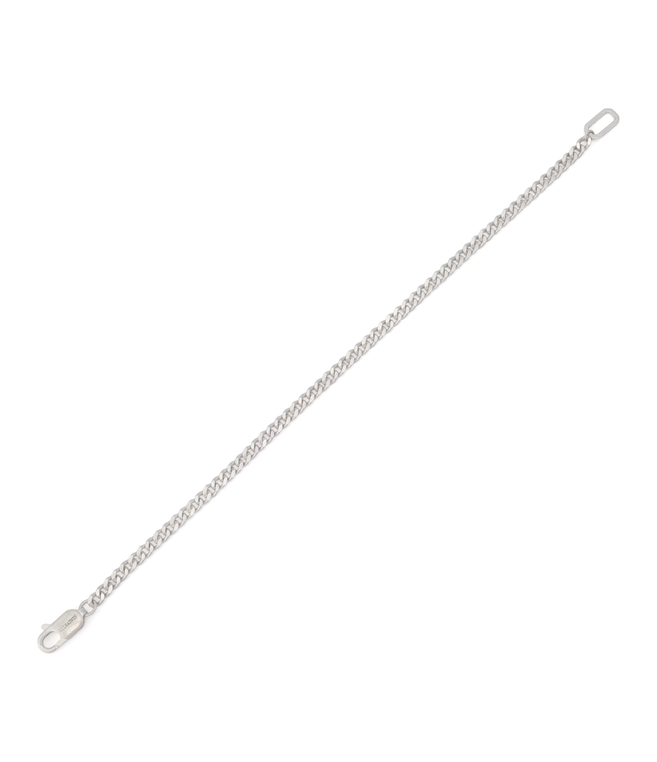AllSaints bracciale a catena Perrie da uomo, catena curb per uno stile deciso e contemporaneo, accessorio maschile, chiusura con moschettone, argento sterling