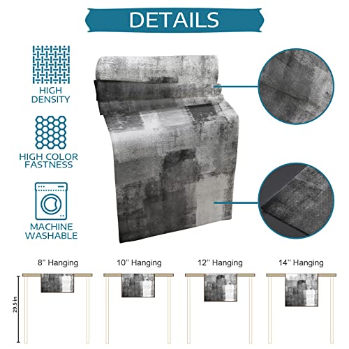 Museday 13 X 72In Linen Burlap Table Runner Dresser Scarves Fashion Black And White Gray Abstract Oil Painting Geometric Dining Table Runner Dresser Scarves For Farmhouse Wedding Birthday Party- #TOP6