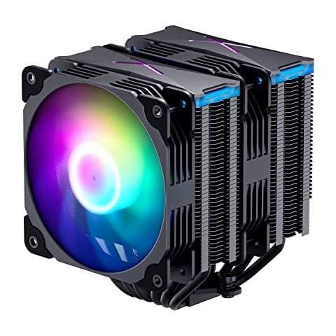 Vetroo U6 Dual Tower CPU Cooler, 120mm ARGB PWM Air Cooler 220W TDP 6pc Heatpipes for Intel LGA 1200 115X / AMD Ryzen AM4 Cover