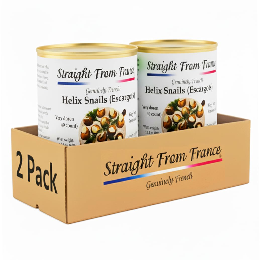 Straight from France Genuinely French, French Helix Lucorum Canned Escargots Snails, Keto & Paleo Friendly, 4 Dozen