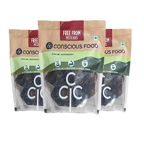 Image of Conscious Food Palm Jaggery | Boosts Digestive System | Karupatti Mittai | 100% Natural -1.5kg Pack of 3 (500g X 3)