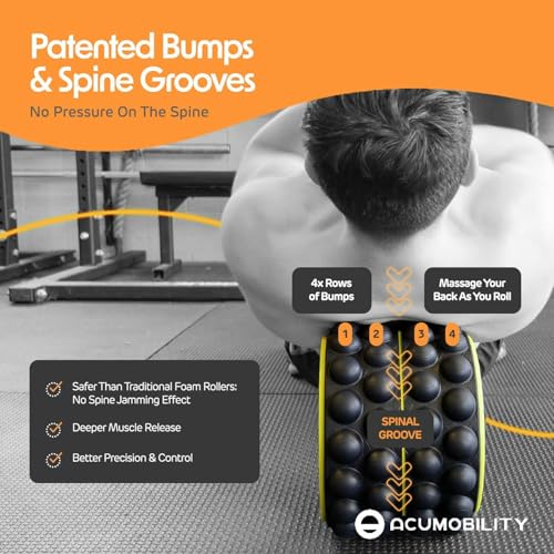 Acumobility Back Stretcher, Back Cracker, Back Roller, Back Pain, Back Pain Relief Products, Yoga Wheel, Back Foam Roller for Back, Back Stretching & Back Cracking Device, Back Popper - 11" H x 7" W