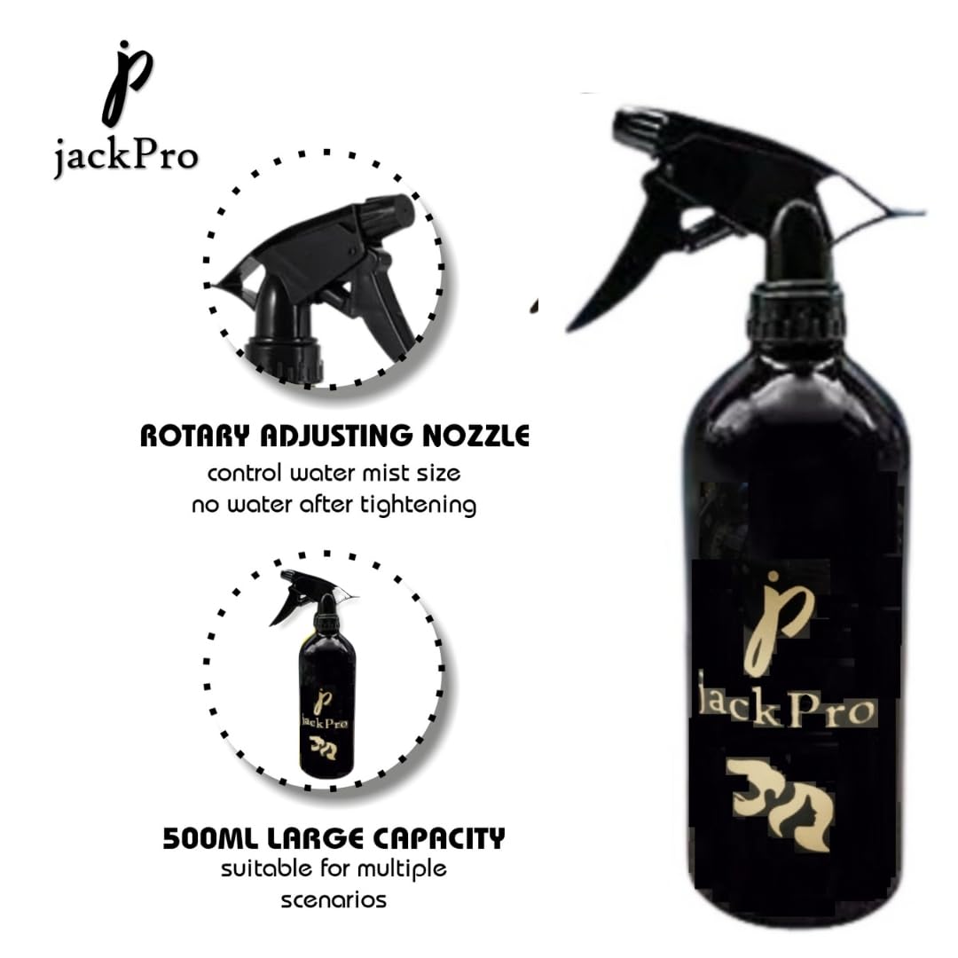 jackPro Signature Hair Cutting Kit | Cape/Apron, 500ml Spray Bottle, Wooden Dusting Brush | For Barber, Unisex Salon, Home (Pack of 3) 4