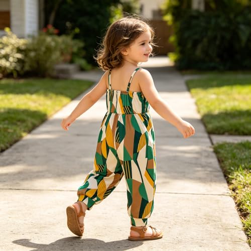 Kislio Toddler Baby Girls Jumpsuit One Piece Mermaid Romper Sleeveless Strap Summer Outfits Pockets Clothes 1-6 Years — view 5