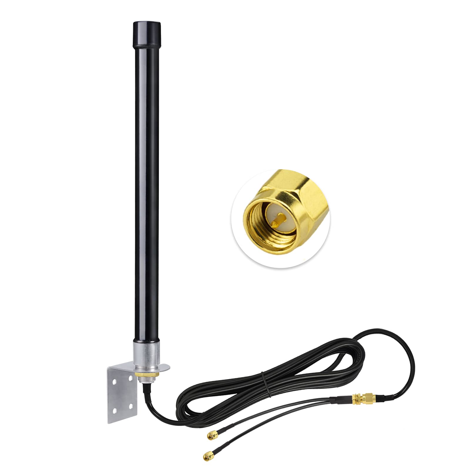 Antenna 4G LTE Omnidirezionale 5 DBi Per Montaggio A Parete Esterno – Con Cavo 3 M E Connettore SMA, Per Telecamere Di Sicurezza, Router LTE E Dispositivi IoT