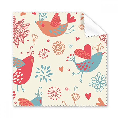 Cadeau chiffon de nettoyage oiseau et fleur pour lunettes et écrans d'ordinateur