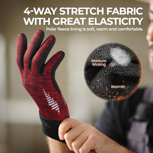 Image of rivmount Lightweight Winter Running Gloves, Touch Screen & Anti-Slip Warm Thermal Glove Liners, Cool Weather Driving Cycling Hiking Biking Walking Sporting for Women Men