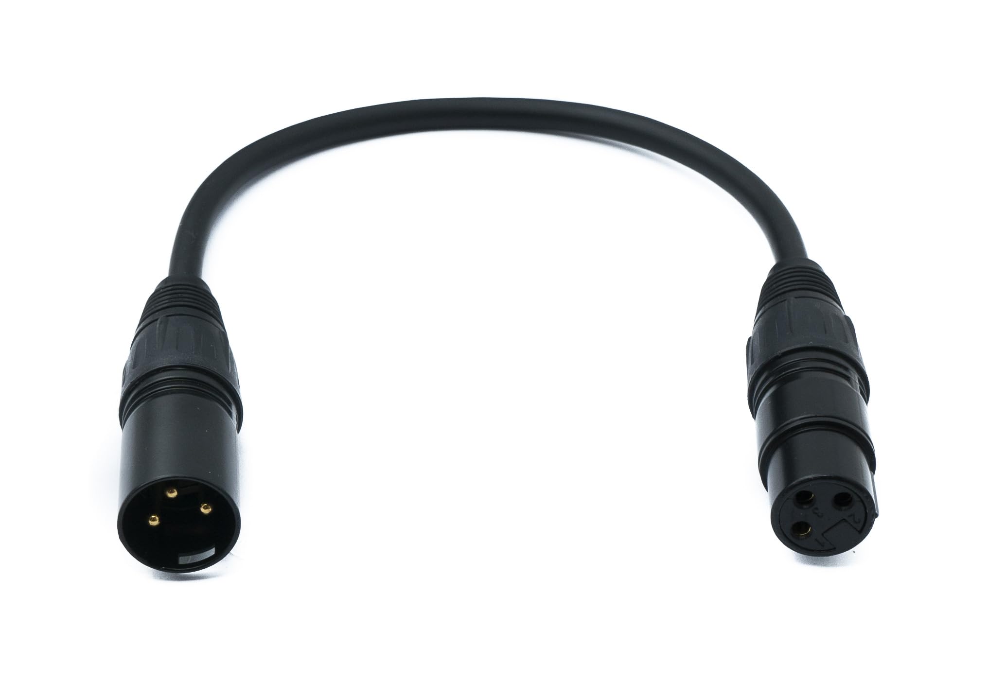 System-S Kabel audio XLR 30 cm 3-biegunowy wtyczka do gniazda adapter w kolorze czarnym