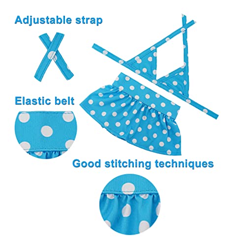 Image of Dog Bikini Swimsuit Summer Puppy Bathing Dress Beach Clothes Cat Costume for Puppy Dog Cat (L, Blue Polka dots)