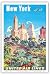 New York - United Air Lines - Gapstow Bridge at Central Park South Pond, Manhattan - Vintage Airline Travel Poster by Joseph Fehér c.1940s - Master Art Print - 12in x 18in