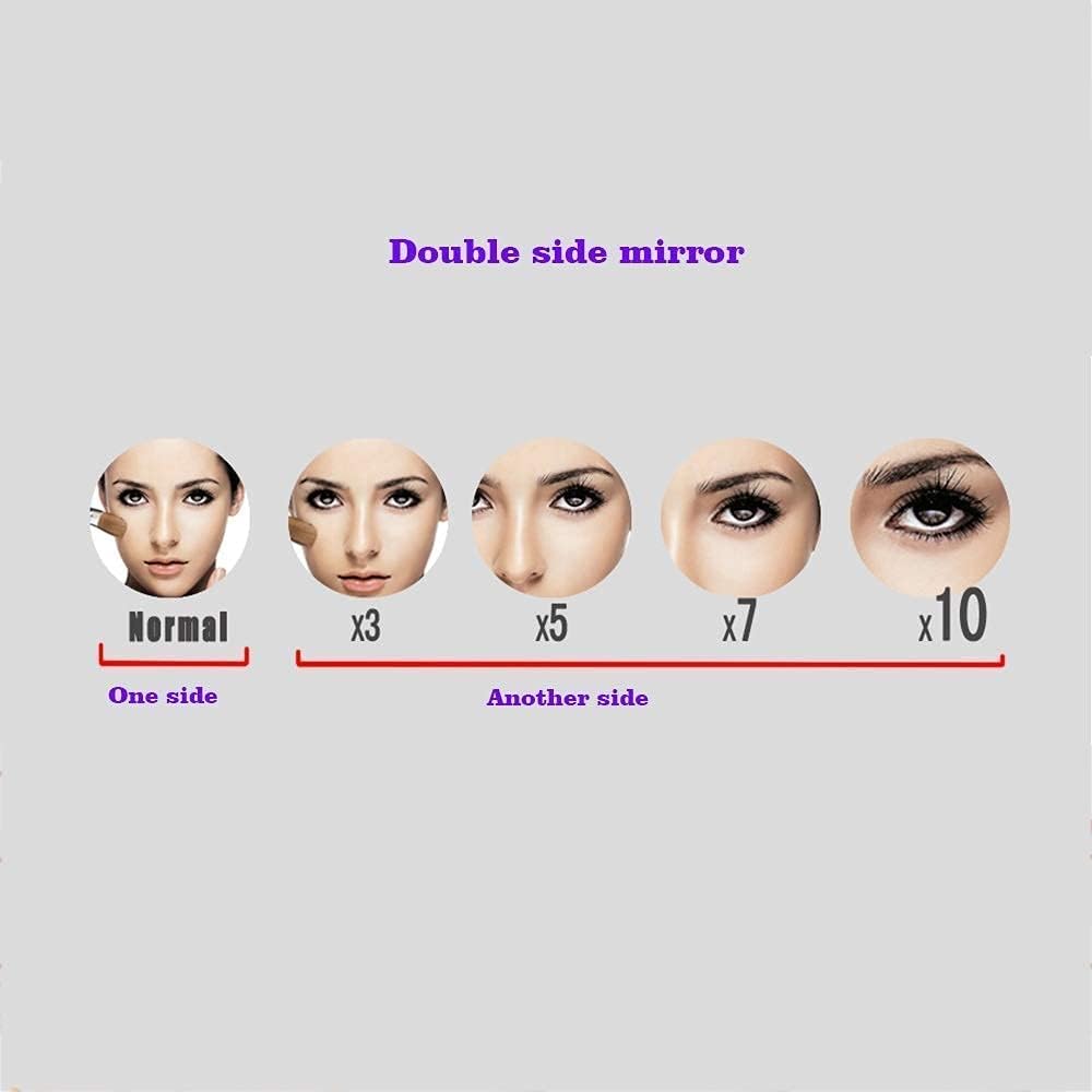 Vanity Makeup Mirrors Double Sided Magnifying LED Lights Metal Touch Dimming Hotel Bathroom Shaving Cosmetic Mirror (Size : 10X) ()