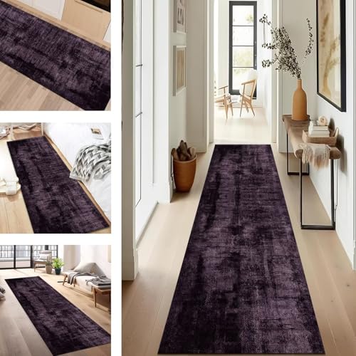 Tapis de sol abstrait violet foncé noir design pour chambre - 2